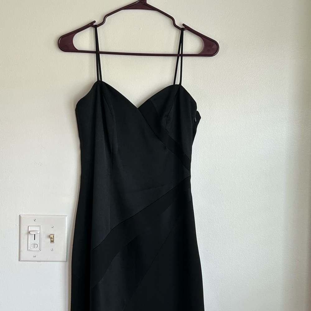 90s Black Maxi Dress Spaghetti Straps Size 4 Vintage Party Special Occasion - Picture 2 of 7